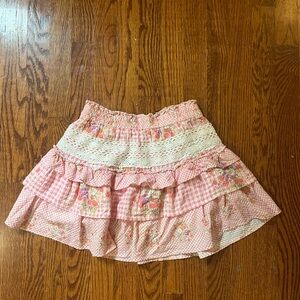 loveShackFancy berry picnic ruffle skirt